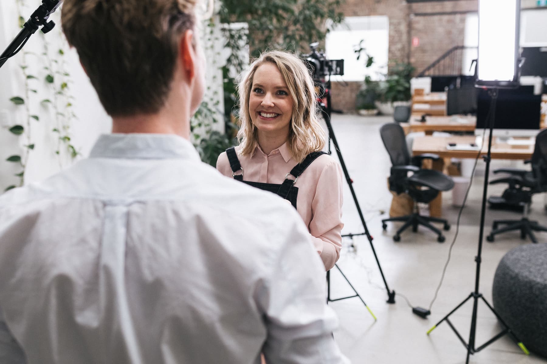 Experience Keyy Productions team member interviewing a participant on set